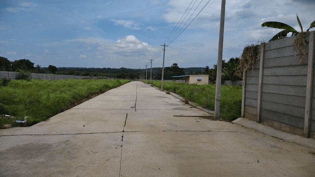 Nagaraju Farm Land concrete internal road and precast compound wall