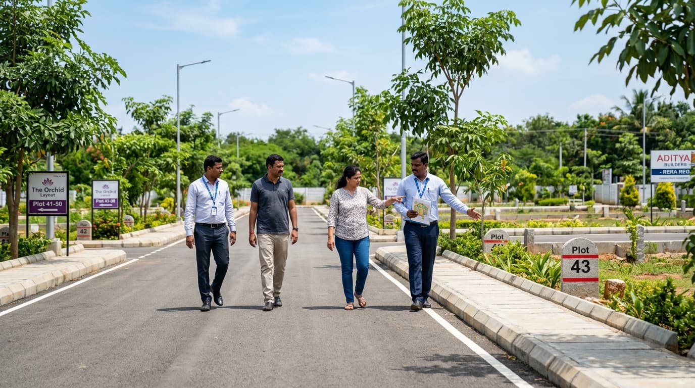 Accompanied on-site property inspection and layout avenue walk at CRS Enclave Bangalore